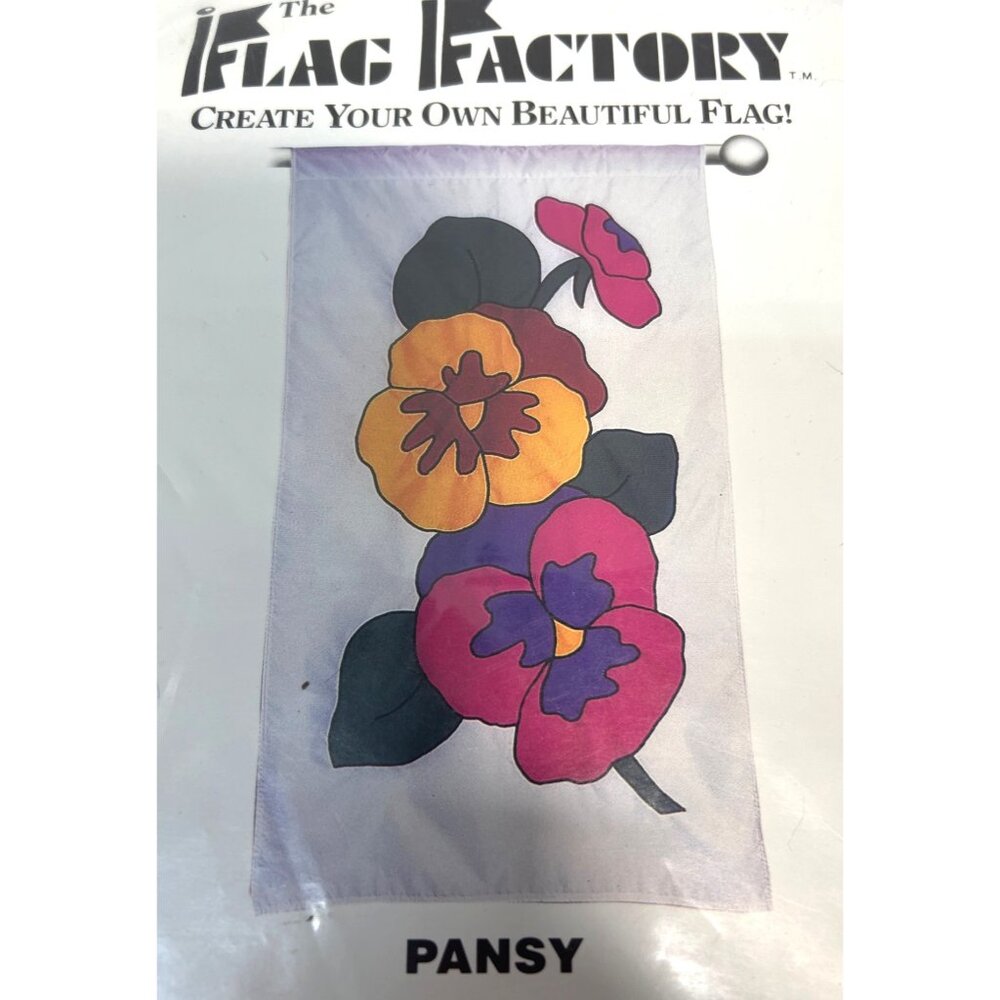 The Flag Factory Pansy Flag Kit 28" X 49" With Pattern & Sewing Instructions